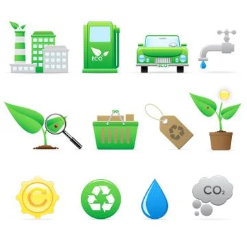 Ecology icons set Stock Illustration