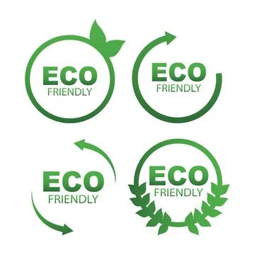 Ecology icons.Eco-friendly. green leaves. Vector illustration Stock Illustration