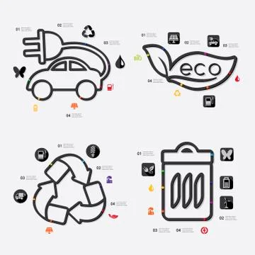 Ecology infographic Stock Illustration