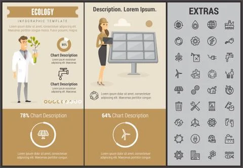 Ecology infographic template, elements and icons. Stock Illustration