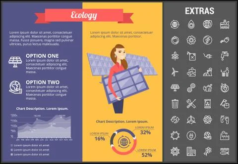 Ecology infographic template, elements and icons. Stock Illustration