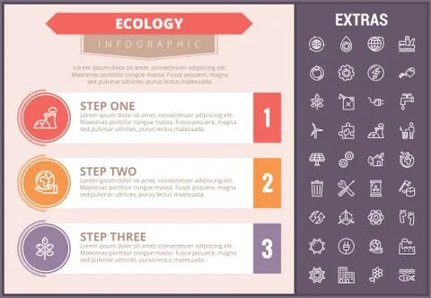 Ecology infographic template, elements and icons. Illustrazione stock