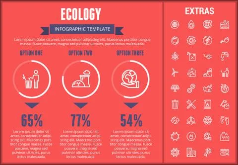 Ecology infographic template, elements and icons. Stock Illustration