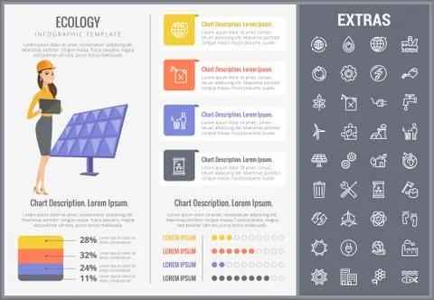 Ecology infographic template, elements and icons. Stock Illustration