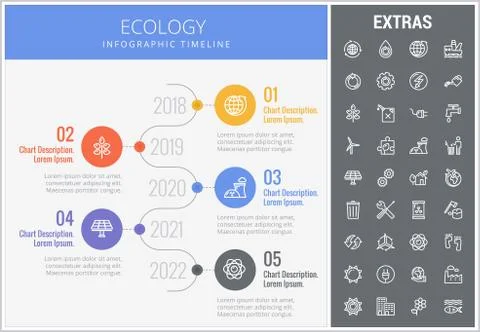 Ecology infographic template, elements and icons. Illustrazione stock