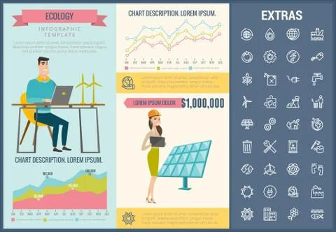 Ecology infographic template, elements and icons. Stock Illustration