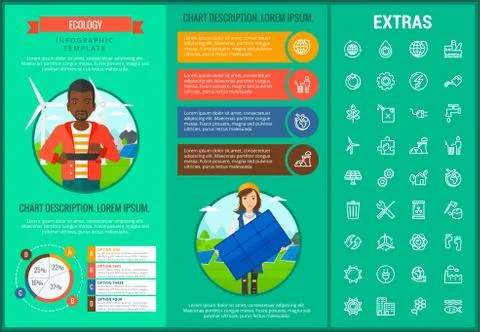 Ecology infographic template, elements and icons. Stock Illustration
