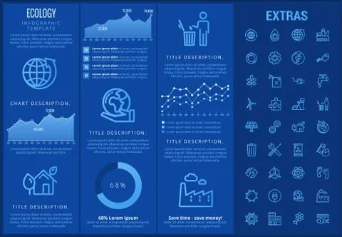 Ecology infographic template, elements and icons. Stock Illustration
