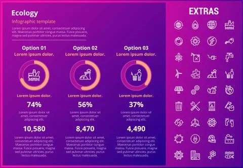 Ecology infographic template, elements and icons. Illustrazione stock
