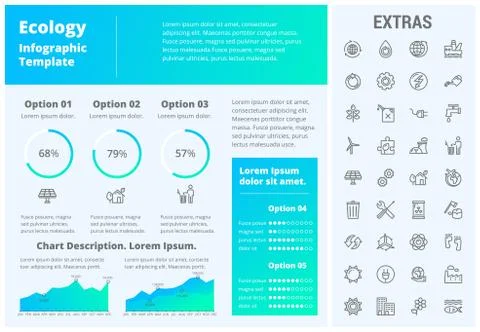 Ecology infographic template, elements and icons. Stock Illustration