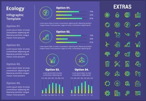 Ecology infographic template, elements and icons. イラスト素材