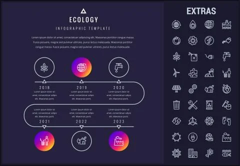 Ecology infographic template, elements and icons. Stock Illustration
