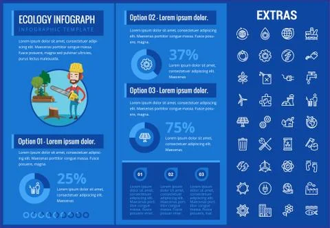 Ecology infographic template, elements and icons. Stock Illustration