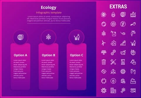 Ecology infographic template, elements and icons. Stock Illustration