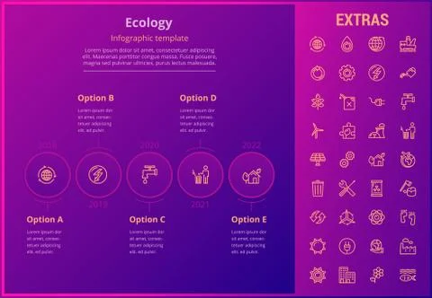 Ecology infographic template, elements and icons. Stock Illustration