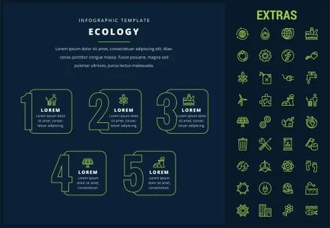 Ecology infographic template, elements and icons. Stock Illustration