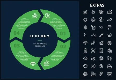 Ecology infographic template, elements and icons. Stock Illustration