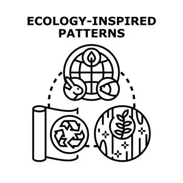 Ecology inspired patterns and sustainable eco friendly design Stock Illustration