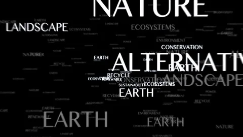 ECOLOGY Keywords Text Animation, Stock Footage