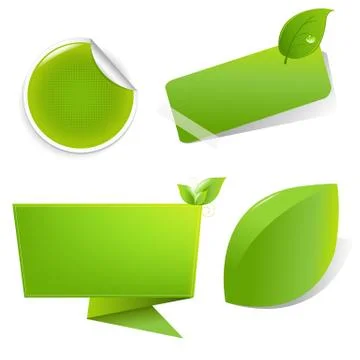 Ecology labels set Stock Illustration