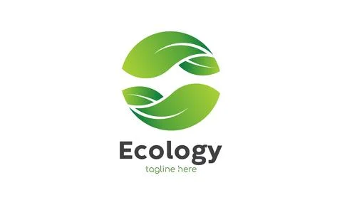 Ecology leaf icon logo vector green color nature environment symbol healthy.. Stock Illustration
