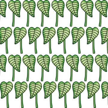 Ecology leafs plants natural pattern background Stock Illustration