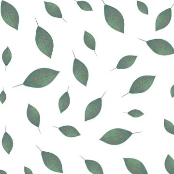 Ecology leafs plants pattern Stock Illustration
