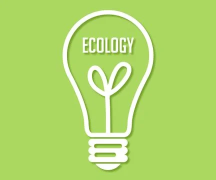 Ecology in light bulb Stock Illustration