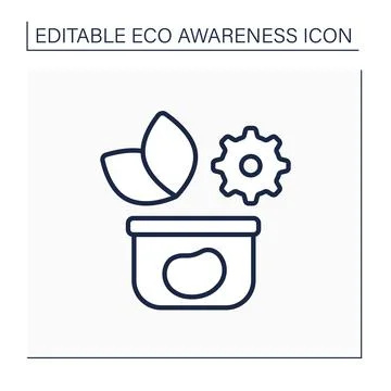 Ecology line icon Stock Illustration