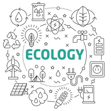 Ecology Linear illustration Stock Illustration