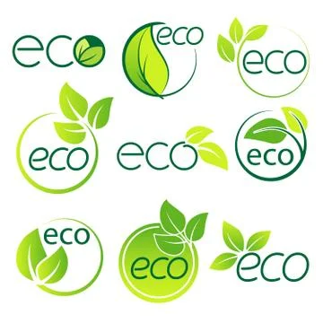 Ecology  logo symbol set vector Stock Illustration