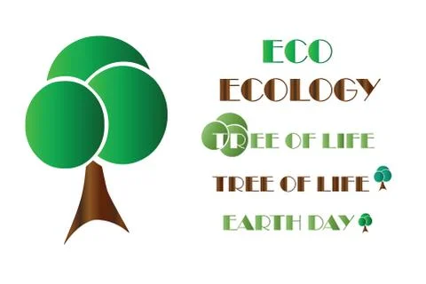 Ecology logo - tree vector - earth day - tree of life Stock Illustration