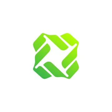 Ecology logo twisted green vector design template Stock Illustration