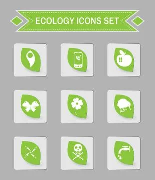Ecology logo vector icon set. Illustrazione stock