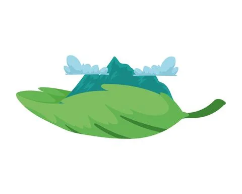 Ecology mountain in leaf Stock Illustration