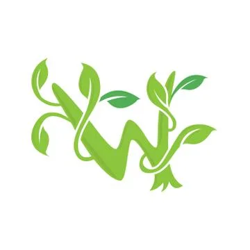 Ecology nature element letter vector icon Stock Illustration