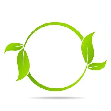 Ecology, organic with leaf Stock Illustration