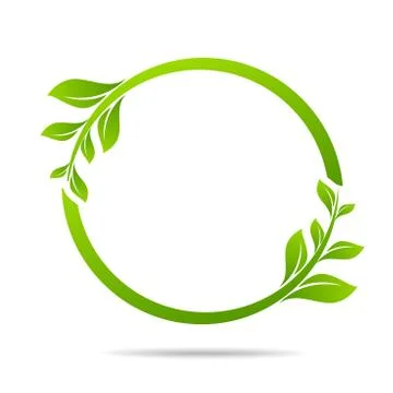 Ecology, organic with leaf Stock Illustration