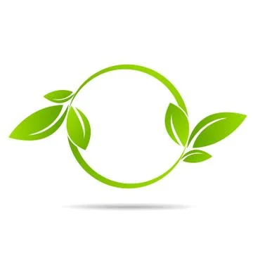Ecology, organic with leaf Stock Illustration