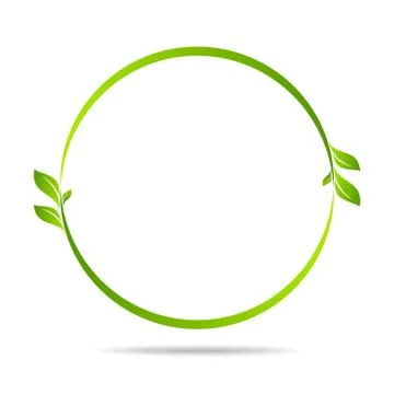 Ecology, organic with leaf Stock Illustration