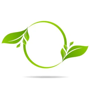 Ecology, organic with leaf Stock Illustration