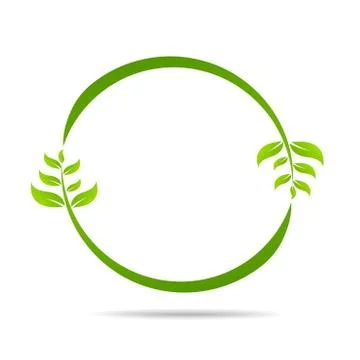 Ecology, organic with leaf Stock Illustration