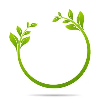 Ecology, organic with leaf Stock Illustration