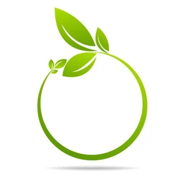 Ecology, organic with leaf Illustrazione stock