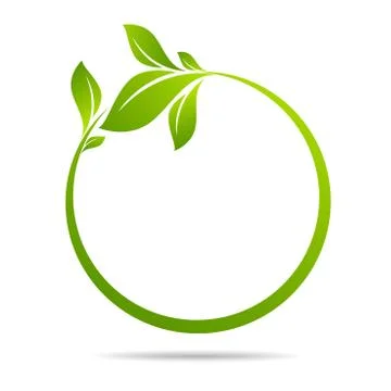 Ecology, organic with leaf Stock Illustration
