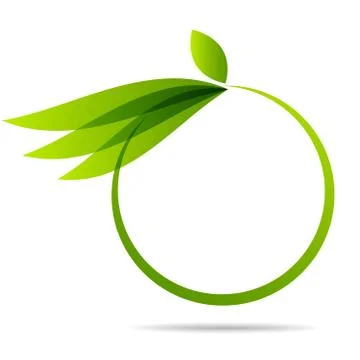Ecology, organic with leaf Stock Illustration