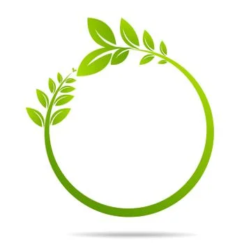 Ecology, organic with leaf Stock Illustration