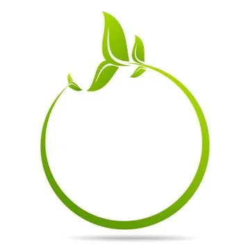 Ecology, organic with leaf Stock Illustration
