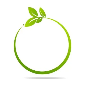Ecology, organic with leaf Stock Illustration