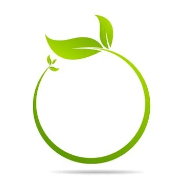 Ecology, organic with leaf Stock Illustration